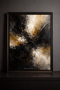 Abstract expressionism with golden accents