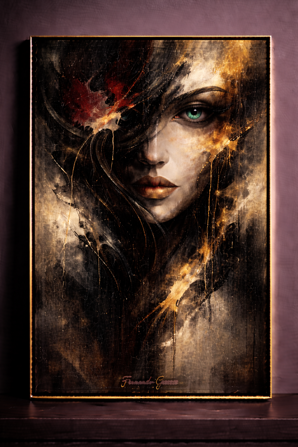 Femme abstraite aux couleurs vibrantes