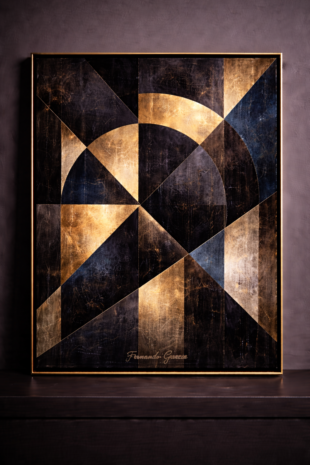 Geometric elegance in metallic gold