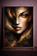 Golden-hazel gaze in abstract portrait