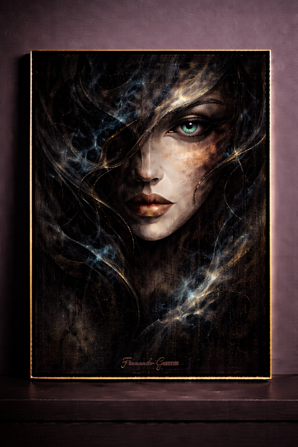 Mysterious gaze in dark fantasy