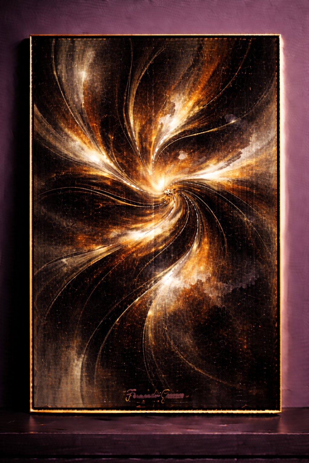 Peinture abstraite classique avec noyau lumineux