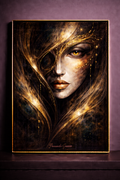 Portrait of a woman with golden mask